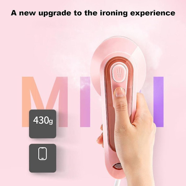 1 stk damp/tørr håndholdt mikro dampstrykejern klær dampmaskin mini strykejern rask rynkefjerning for husholdning sovesal reise rose EU