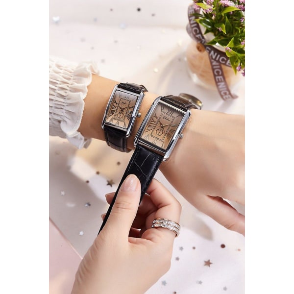 Women's Watch Belt Square Dial Couple Watches Student Casual Quartz Fashion Watch