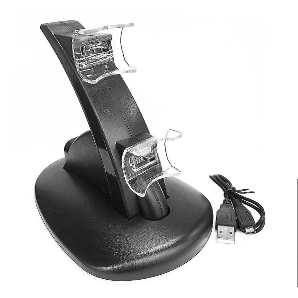 Snabb Dual USB Charging Dock Stand Laddare Playstation 3