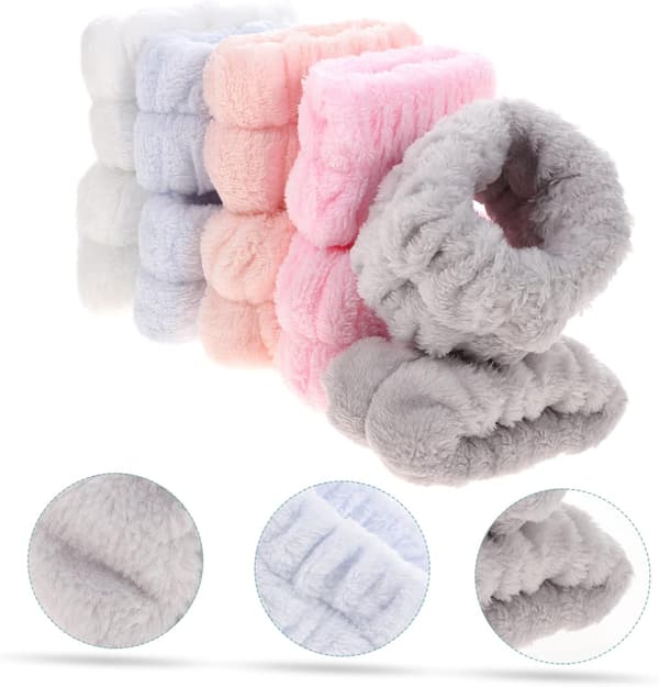 10 stk. absorberende spa-armbånd for ansiktsvask, elastiske damearmbånd for trening og treningsstudio