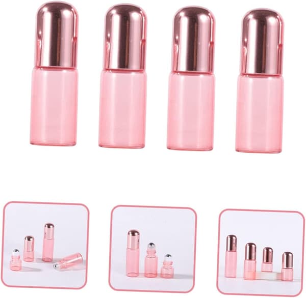 10 stk Rose Gull Rollerball Flaske Mini Eterisk Olje Roller Flasker for Reise Rollerballer for Eteriske Oljer