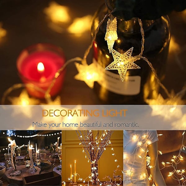 Julstjärna Fairy String Lights 10m 80led Fjärrkontroll