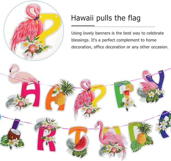 Papir bursdagsbannere Hawaiisk bursdagsbanner Bærbart Gjenbrukbart Assortert