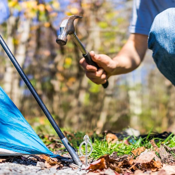10 st tältringsersättning med stift för campingtältstångsanslutningar galvaniserade