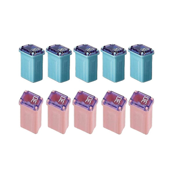 10 kpl 20A ja 30A Miniatyyrirasiakatkiseita FMM MCASE-tyyppisiä FMM Maxi-katkaisijoita (\"Hidaspuhallus\")
