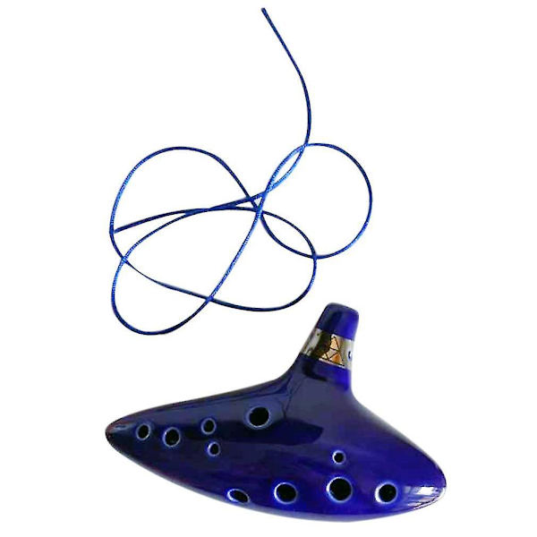12-Hulls Ocarina Keramisk Alto C Zelda Fløyte Blå
