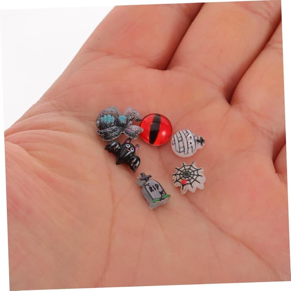 Halloween Nail Art Tilbehør Søde Harpiks Charms til Negledekorationer Edderkoppe-elementer til Festmakeup