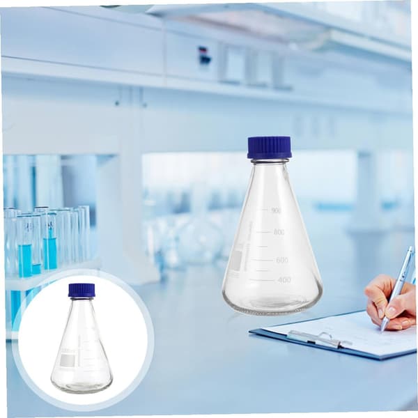 Koniska Erlenmeyer-kolvar i glas med noggrann mätning och solid basdesign för experiment 2 st 1000 ml