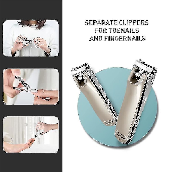 Negleklippersett, Ergonomiske Tånegleklipper Med Sklisikker Design, Profesjonell Fingernegleklipper