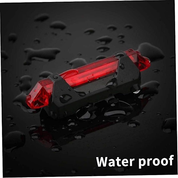 Cykel Baglygte Bag LED USB Genopladelig Vandafvisende Baglygte Sikkerhed Advarselslampe Rød Baglygter (rød) (1 stk)