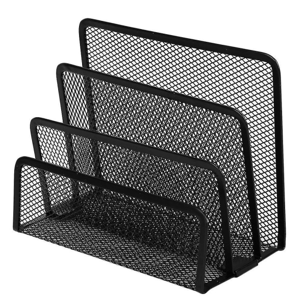 Mesh Metal Brev Post Dokument Organizer Förvaring Svart