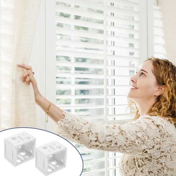 6 stk. persienneboksefester 1 tomme hvite ABS persiennefester