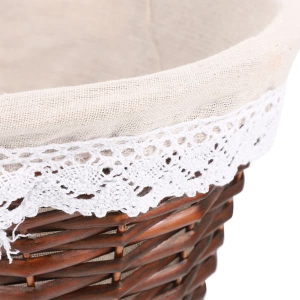 Flätad picknickkorg, 12,5 x 10 tum rektangulär khaki flätad korg