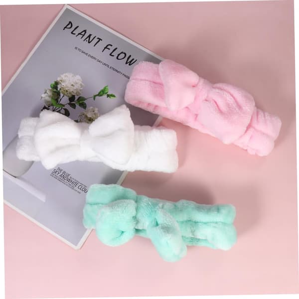 3 stk. kvinders fleece ansigtsvask pandebånd hårbue makeup pandebånd sæt elastisk til kvinder piger