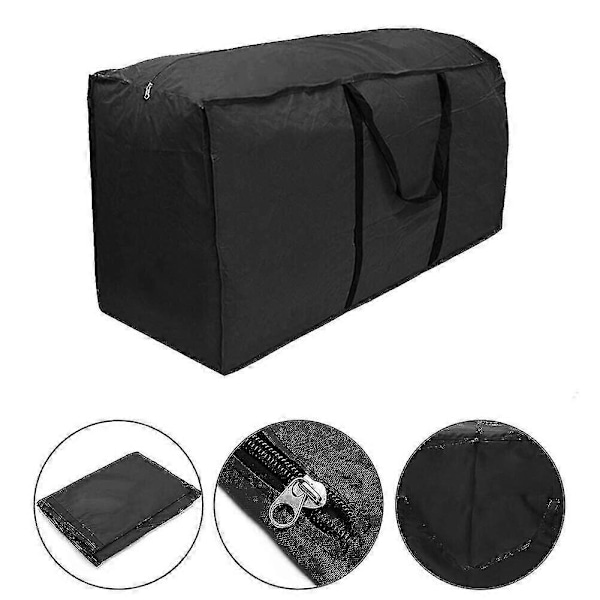 Extra Stor Vattentät Förvaringsväska för Trädgårdsmöbelkuddar med Dragkedja, Robust 122*39*55CM
