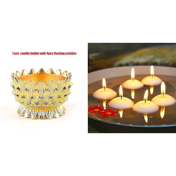 Lotusblomst Votiv Tealight Lysestake, Kobber Buddhistisk Lysestake