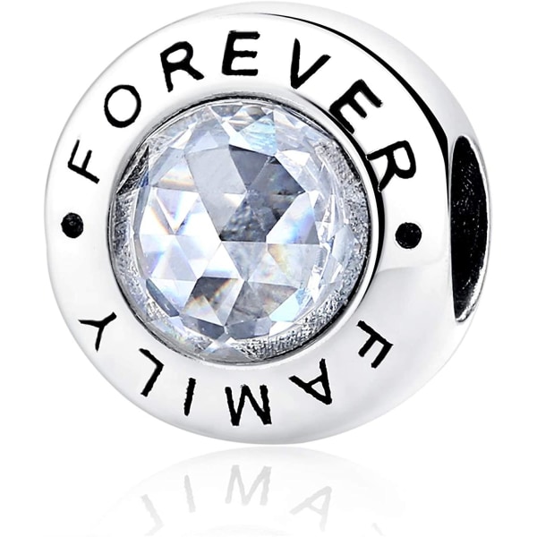 I For Lmellever Charm 925 Silver Clear Cz Bead Passar