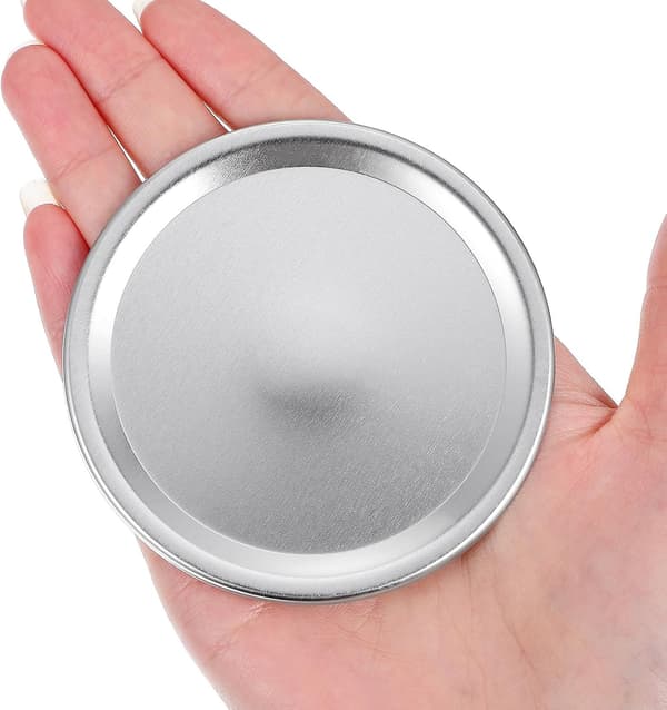 24 st silverfärgade Mason Jar-lock med packningar för burkar med vanlig öppning