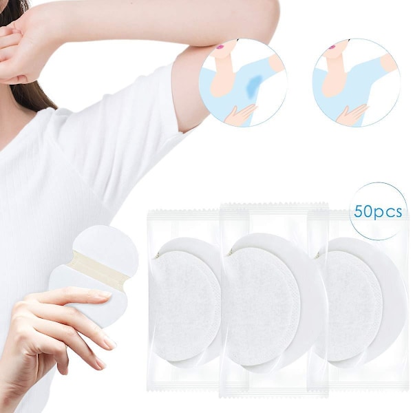 100 st (50 par) Engångs Armhåle Pads Svettp Pads Perspiration Pads Skyddande Absorberande