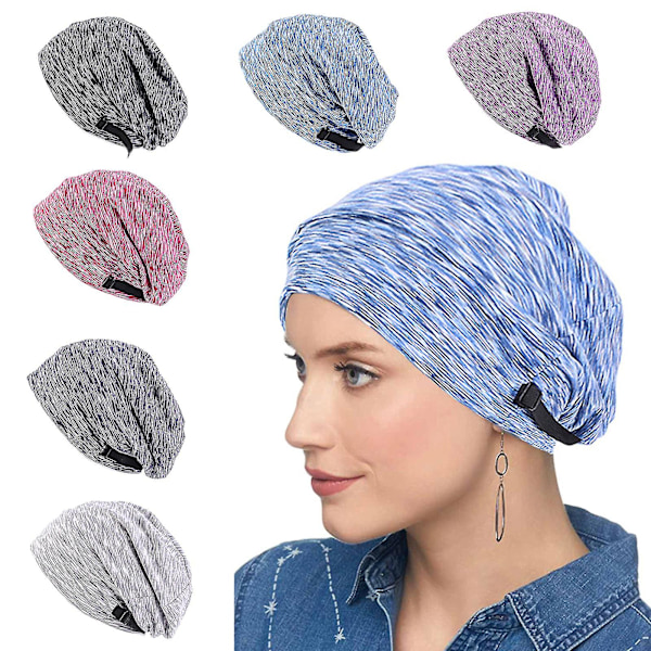 Satinformet Bonnet-sovehette for kvinner, justerbar, løs beanie-turbanhatt Gary