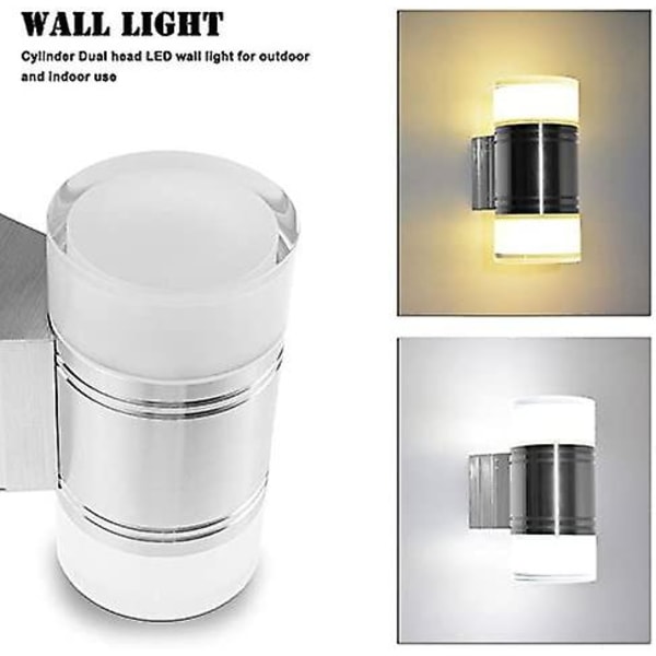 10w Modern inomhus LED-vägglampa, Led Up Downlight Cylindrisk Vägglampa För Vardagsrum Café Hotellkorridor Kallljus Vit [energiklass A++]