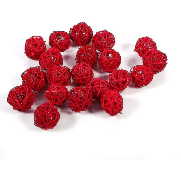 20 st Wicker Takraw-prydnader Fotorekvisita Heminredning 3cm (vit)-yuhao red