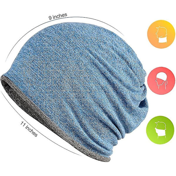 Hatt for menn og kvinner i bomull, avslappet beanie, myk og lett løpehatt, kort hatt for voksne, kjemisk hatt, avslappet hatt Blue*blue