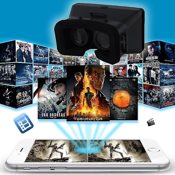 Mustat 3D Virtuaalitodellisuus VR-Lasit Pääpannalla 4-6 Tuuman Puhelimille