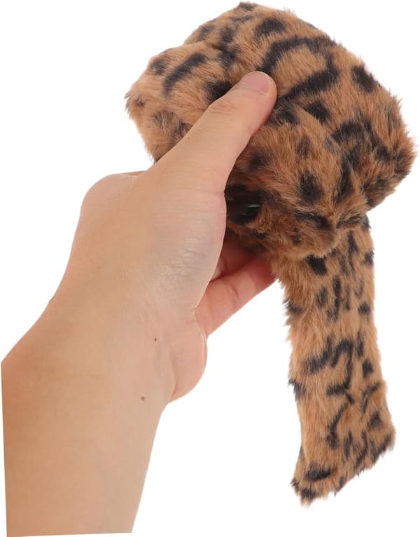 Leopardmønstret plysj midjebelte Bredt elastisk midjebånd for kvinner Jeans Kjoler Uformell Formell Bruk Vintertilbehør