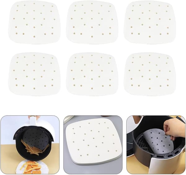 100 ark bagepapir, non-stick airfryer-puder, oliedrænende papir