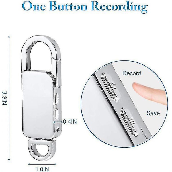8gb digital nyckelring Recorder Silver