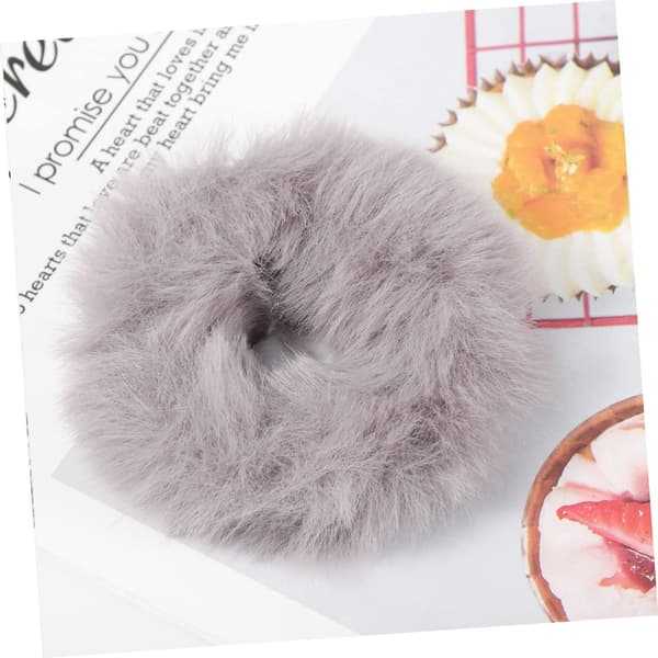 8 stk. Plys Hårringe Fluffy Ensfarvede Hårelastikker til Efterår Vinter Piger Hårbånd Tilfældig Stil
