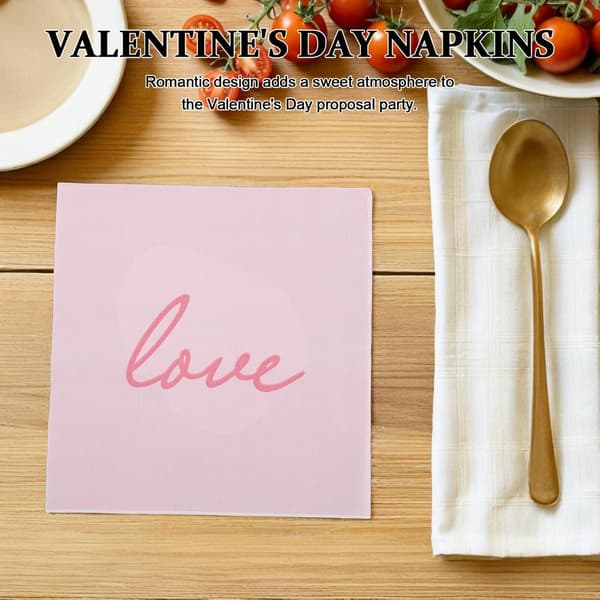80 stk. Valentinsdag Papirservietter Engangs Lunsj Middagsservietter