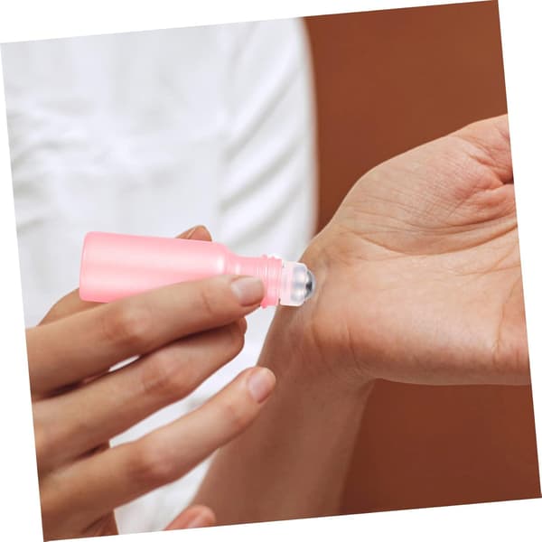 10 st 5 ml påfyllningsbara glasflaskor med läckagesäkra guldkorkar, tomma bärbara roll-on-flaskor för eteriska oljor