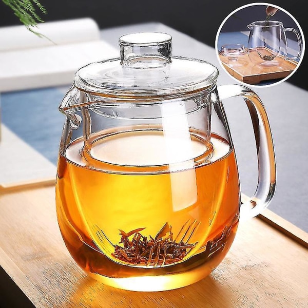 Glasstekanne med Avtakbar Infuser for Blomstertefilter