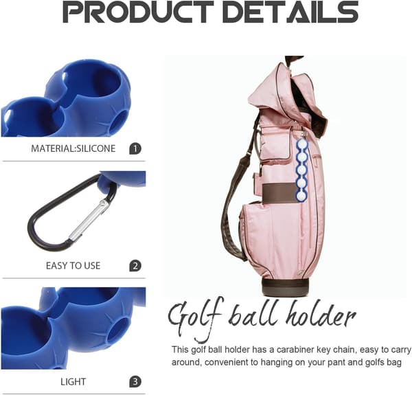 Elastisk Golfboldholder Ærmesæt 5 stk. Blå Silikone Golfboldbeskytter