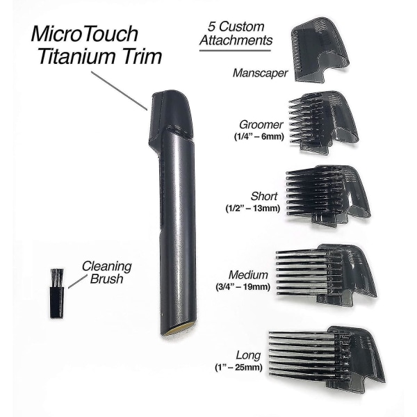 USB-laddad hårtrimmer med belysning och kroppstrimmer-set - Microtouch Titanium Trim