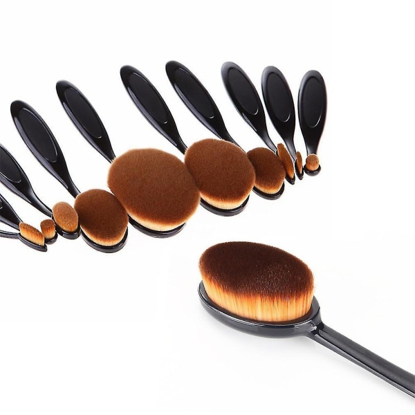 Sminksvampar i Tandborsteform, Oval, 10-pack