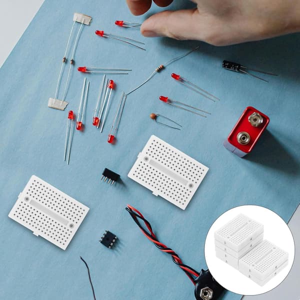 6 stk. Mini Loddefri Breadboards Eksperimentsæt Perforerede Printplader Hvid