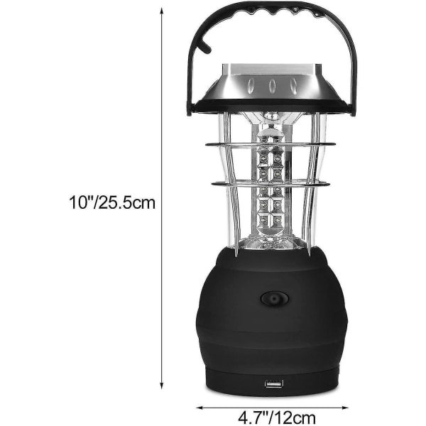Camping Lanterner LED Solcellelampe Håndsving Dynamo Vandafvisende
