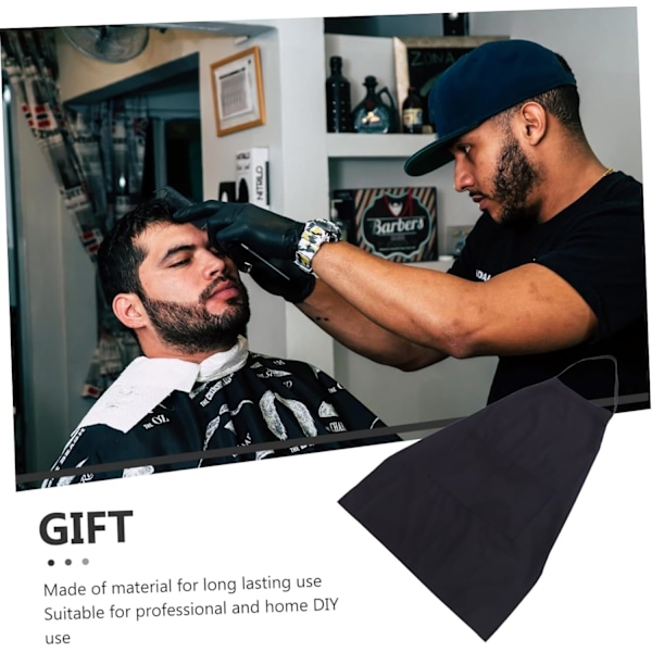 Barberförkläde Vattentätt Frisörfickor Kök Frisörsalong Mode Ärmlös Svart