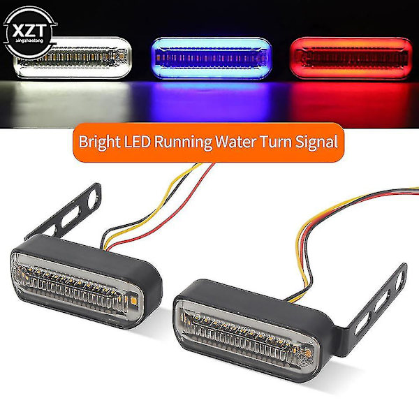 Universal LED Motorcykelblinkers 12V IP68 Vattentät Flytande Vatten DRL Stopp Baklampa Indikator Blinkers Ljus Tillbehör white yellow light