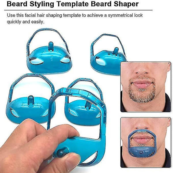5 stk. Salon Mustache & Skæg Styling Skabelon Formningsværktøj