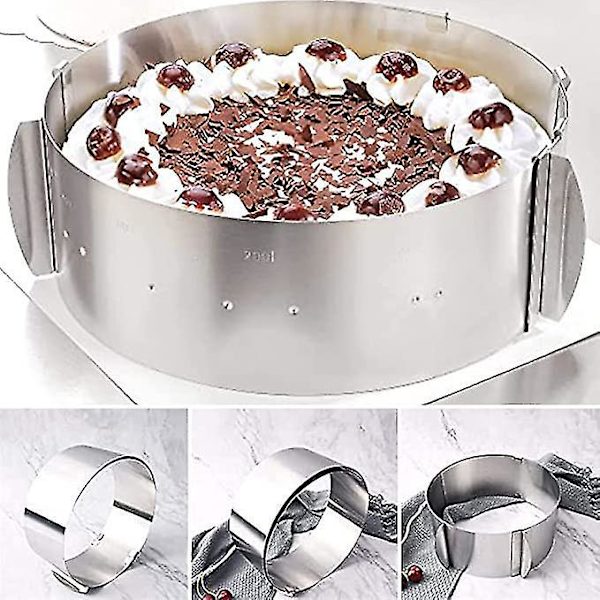 Justerbar Kagering i Rustfrit Stål Mousse Bage Ring
