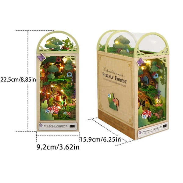 DIY Bog Nook Miniature Kit 3D Træpuslespil Firefly Forest