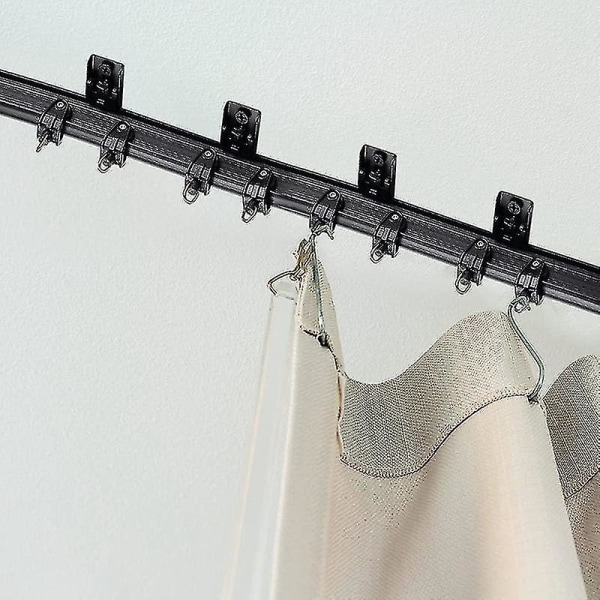 1 meter/5 meter Sort Bøjbar Loft Buet Gardinskinne Fleksibel Loftgardin-yuhao 1 M