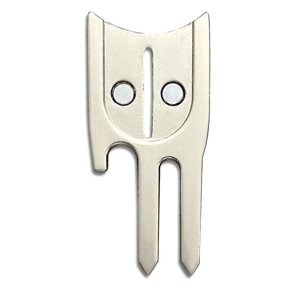 Golfgaffel Værktøj Sætte Kuglemærke Lille Reparations Stram Beslag Metal (1 Stk, Sølv)