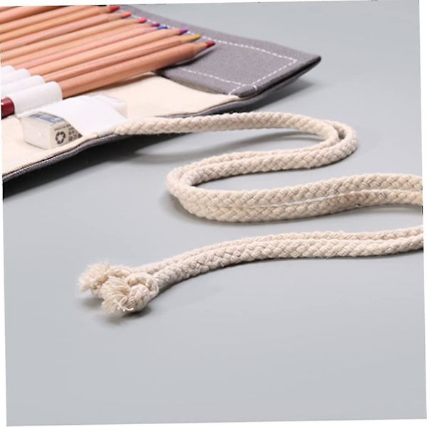 Lærred Blyant Rulle Wrap Multiuse Rulle Op Blyant Etui Stor Kapacitet Pen Gardin Til Kunststuderende Special Sketch Pen Taske Grå 48 Huller 1stk