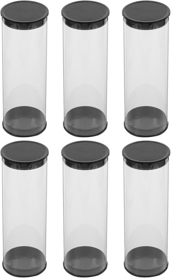 6 stk. bærbart golfboldopbevaringsrør i plast 4,5x13,5 cm – Golfboldholderbeholder