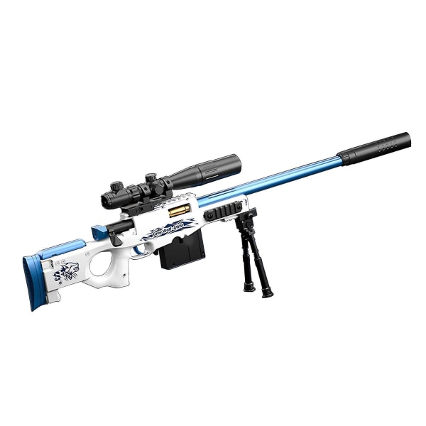 Nyt Amw/98k Gun Sniper Rifle Soft Bullet Gun Shell Ejecting Blaster Legetøjssæt Blue
